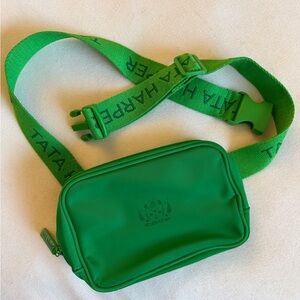 Green Tata Harper Crossbody Bag with Adjustable Strap